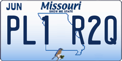 MO license plate PL1R2Q