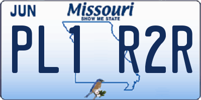 MO license plate PL1R2R
