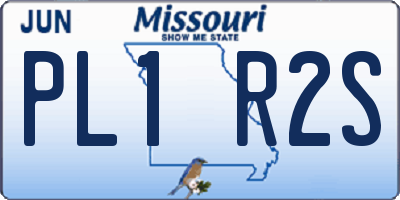 MO license plate PL1R2S