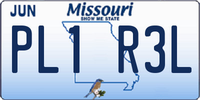 MO license plate PL1R3L