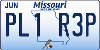 MO license plate PL1R3P
