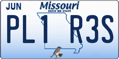 MO license plate PL1R3S