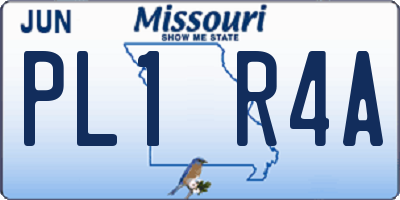MO license plate PL1R4A