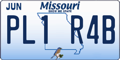 MO license plate PL1R4B