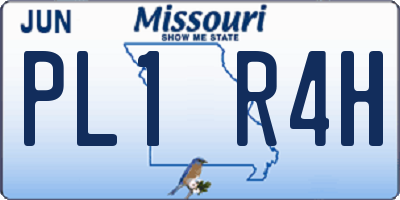 MO license plate PL1R4H