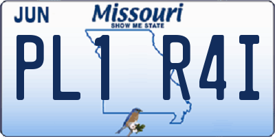 MO license plate PL1R4I