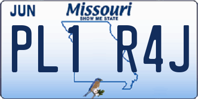 MO license plate PL1R4J