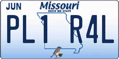 MO license plate PL1R4L