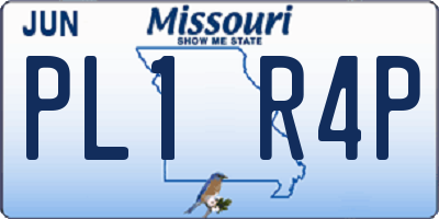 MO license plate PL1R4P