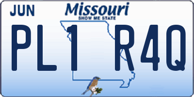 MO license plate PL1R4Q