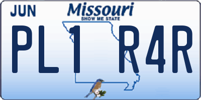 MO license plate PL1R4R