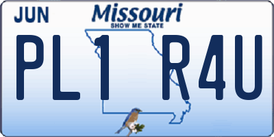 MO license plate PL1R4U
