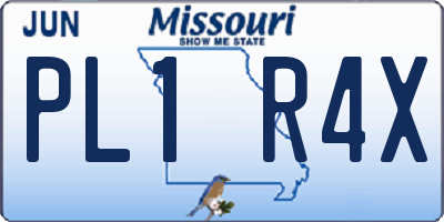 MO license plate PL1R4X