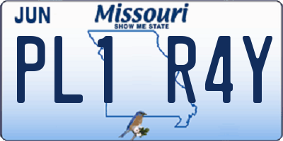 MO license plate PL1R4Y
