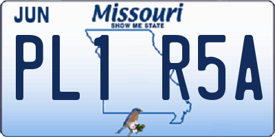 MO license plate PL1R5A