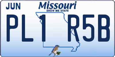 MO license plate PL1R5B