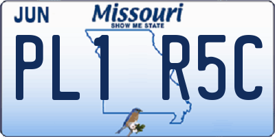 MO license plate PL1R5C