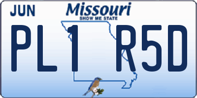 MO license plate PL1R5D