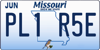 MO license plate PL1R5E