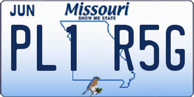MO license plate PL1R5G