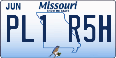 MO license plate PL1R5H