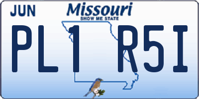 MO license plate PL1R5I
