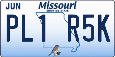 MO license plate PL1R5K