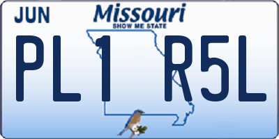 MO license plate PL1R5L