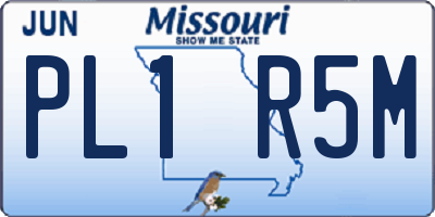 MO license plate PL1R5M