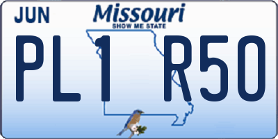 MO license plate PL1R5O