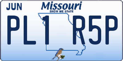 MO license plate PL1R5P