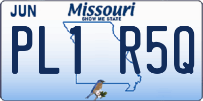 MO license plate PL1R5Q