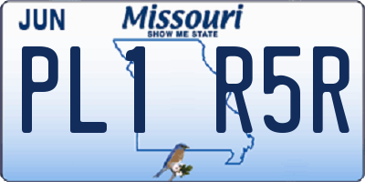MO license plate PL1R5R