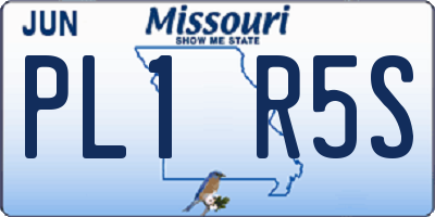 MO license plate PL1R5S