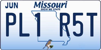 MO license plate PL1R5T