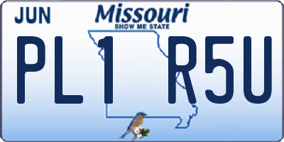 MO license plate PL1R5U