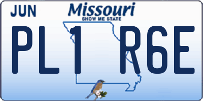 MO license plate PL1R6E