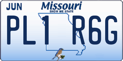 MO license plate PL1R6G