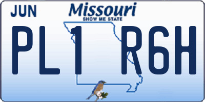 MO license plate PL1R6H