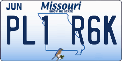 MO license plate PL1R6K