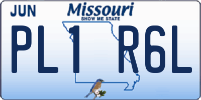 MO license plate PL1R6L