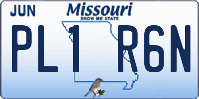 MO license plate PL1R6N