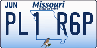 MO license plate PL1R6P