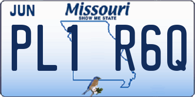MO license plate PL1R6Q