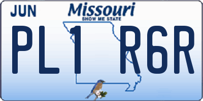 MO license plate PL1R6R