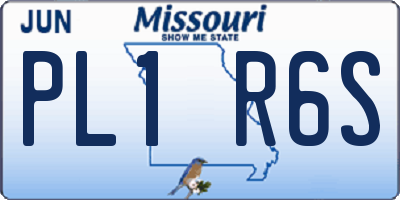 MO license plate PL1R6S