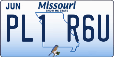 MO license plate PL1R6U