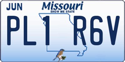 MO license plate PL1R6V