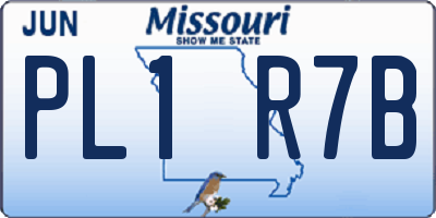 MO license plate PL1R7B