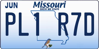 MO license plate PL1R7D